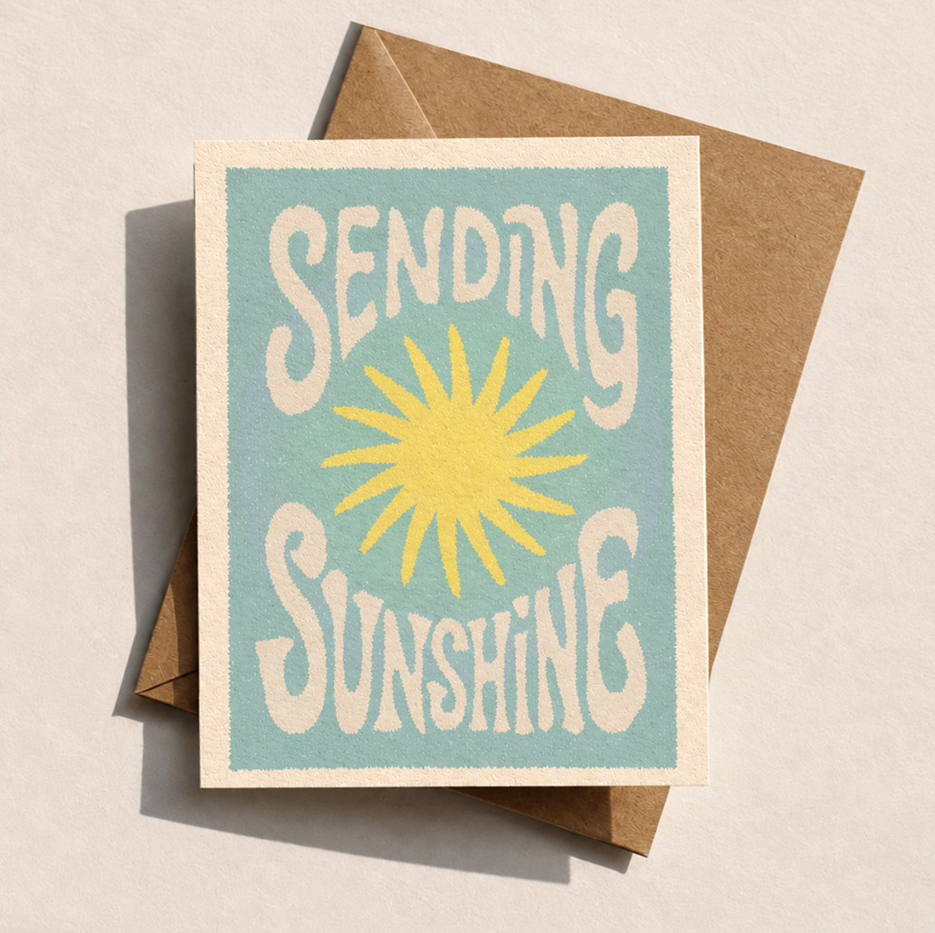 Sending Sunshine Greeting Card | Bold Retro Sun