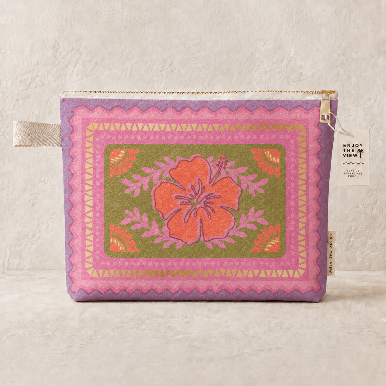 Hibiscus Tyvek Pouch | Seaside Essentials Pouch