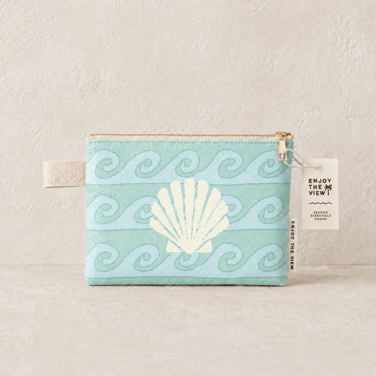 Waves & Shells Tyvek Pouch | Seaside Essentials Mini Pouch
