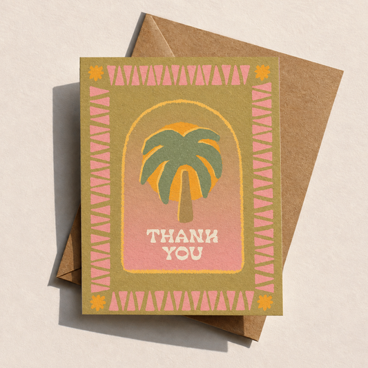 Thank You Greeting Card | Boho Palm Tree