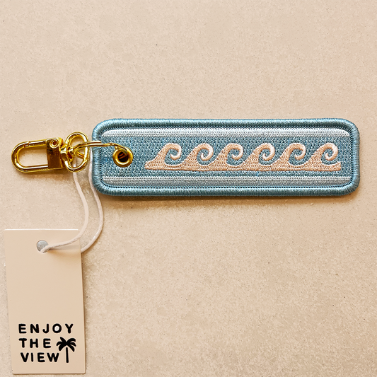Wave Embroidered Keyring