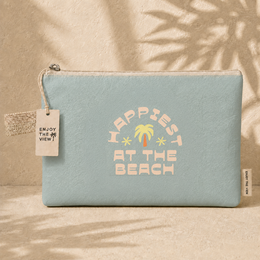 Happiest at the beach Lightweight Tyvek Pouch | Large