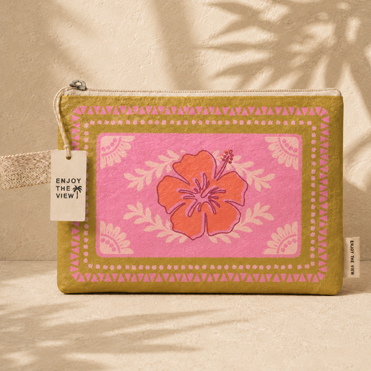 Hibiscus Lightweight Tyvek Pouch | Large