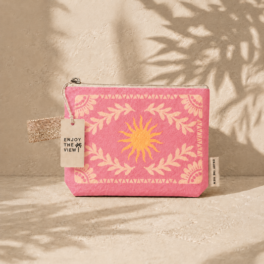 Pink Sun Lightweight Tyvek Pouch | Small