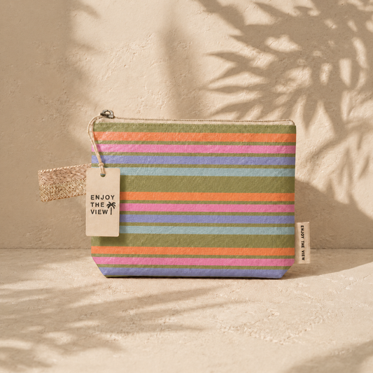Retro Stripe Lightweight Tyvek Pouch | Small