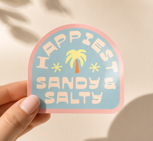 Happiest Sandy and Salty Vinyl Sticker