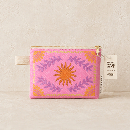 Pink Sun Tyvek Pouch | Seaside Essentials Mini Pouch