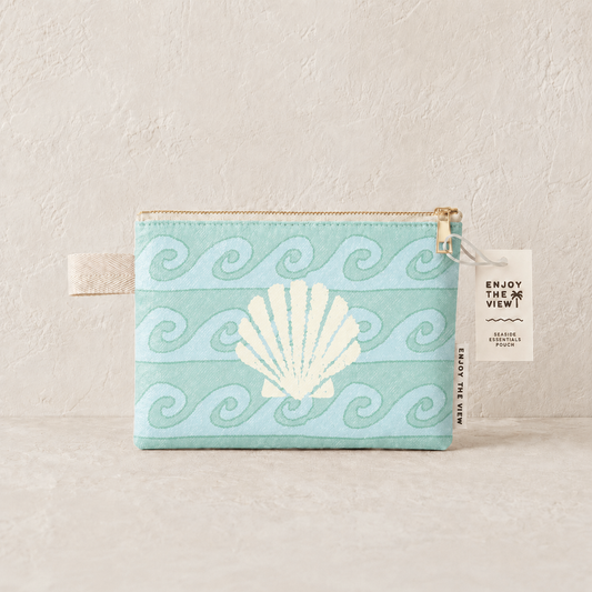Waves & Shells Tyvek Pouch | Seaside Essentials Mini Pouch
