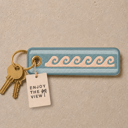 Wave Embroidered Keyring